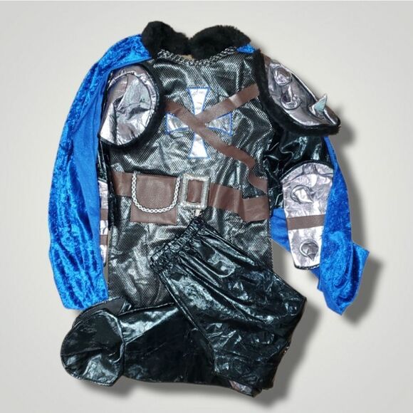 teetot & costume Youth medieval times blue costume M 7 8 - Picture 1 of 4